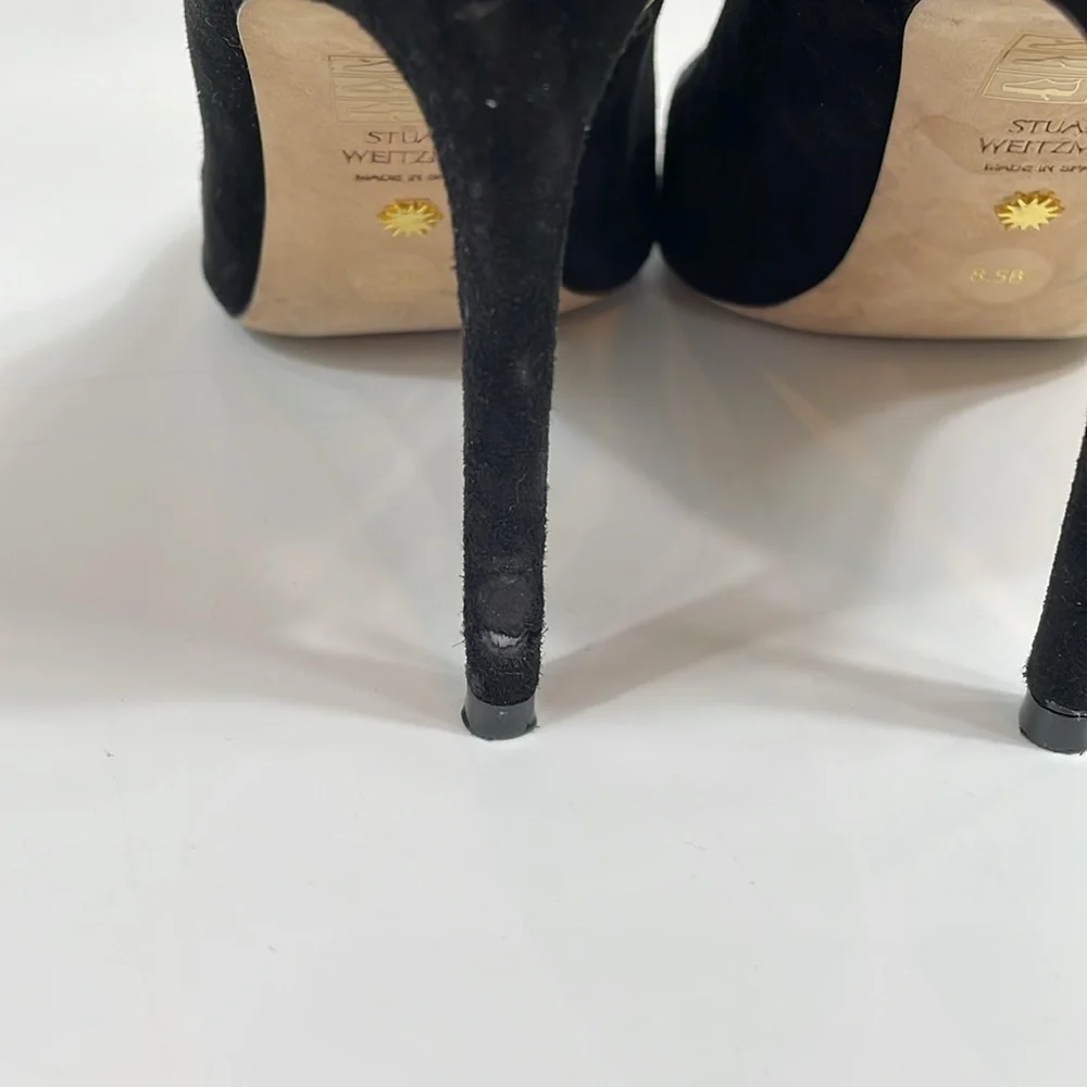 Stuart Weitzman Black Suede Stiletto Pumps Size 8.5